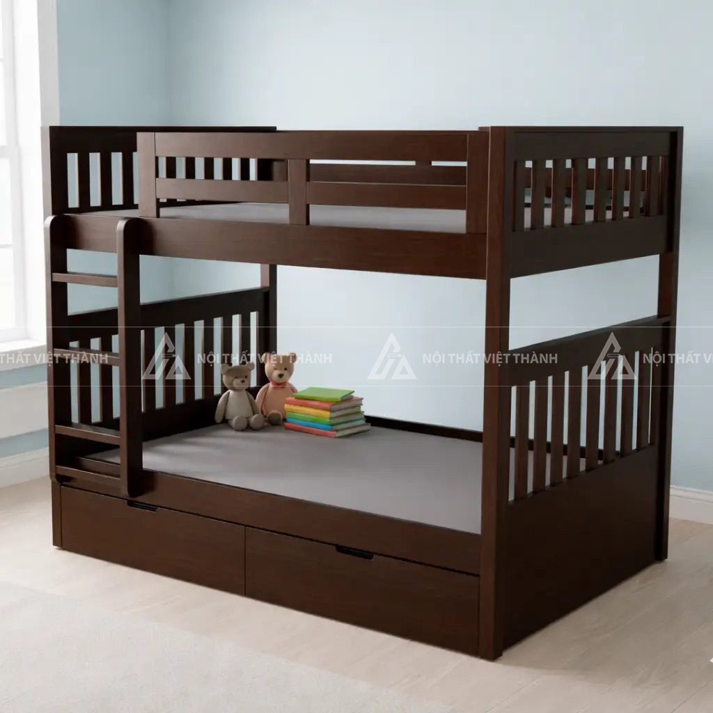 Giường Tầng Trẻ Em Đa Năng Tích Hợp Ngăn Kéo Gầm Tiện Lợi Thiết Kế Vững Chãi 3