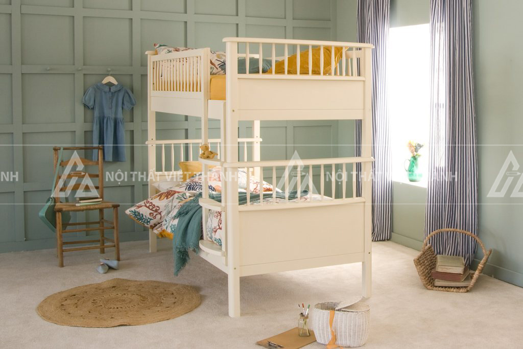 Giường Tầng Trẻ Em Thiết Kế Tối Giản Tích Hợp Thang Leo An Toàn Cho Bé 3