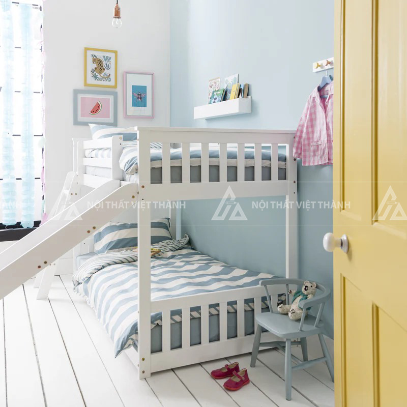 Giường Tầng Trẻ Em Thiết Kế Đa Năng Tích Hợp Cầu Trượt Và Ngăn Kéo Lưu Trữ Tối Ưu Diện Tích 4