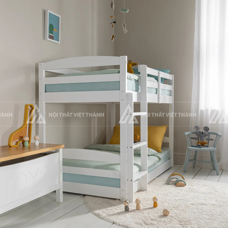 Giường Tầng Trẻ Em Tối Giản Thiết Kế Thanh Lịch Tích Hợp Thang Leo Gọn Gàng 4