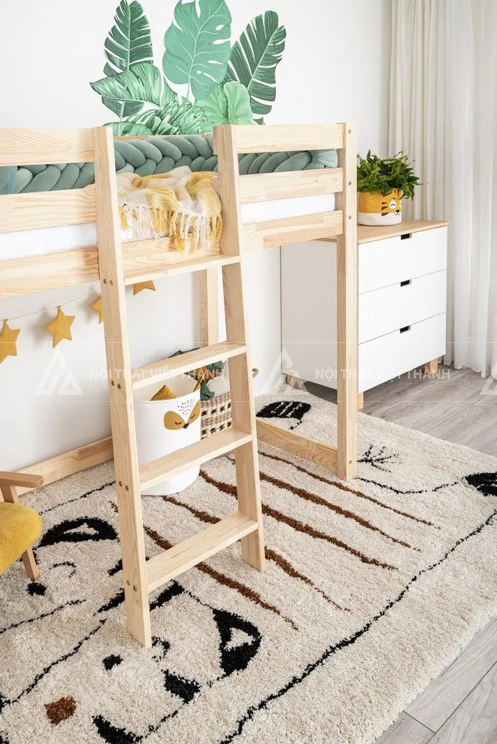 Giường Tầng Gác Mái Kết Hợp Không Gian Vui Chơi Và Học Tập Phía Dưới Tiết Kiệm Diện Tích 3
