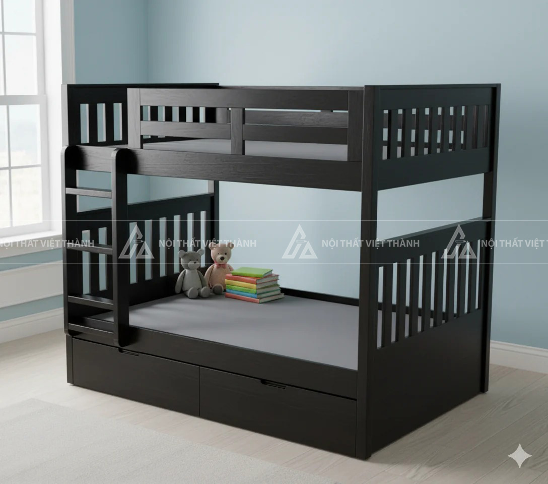 Giường Tầng Trẻ Em Đa Năng Tích Hợp Ngăn Kéo Gầm Tiện Lợi Thiết Kế Vững Chãi 4
