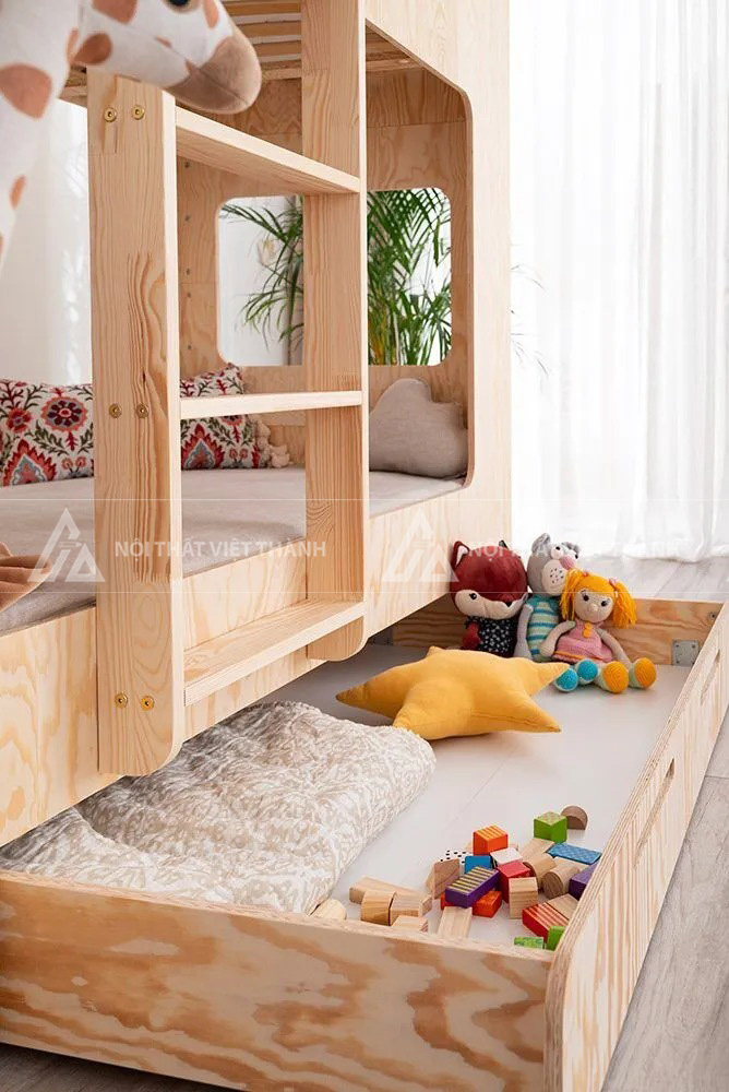 Giường Tầng Trẻ Em Thiết Kế Bo Góc An Toàn Phong Cách Hiện Đại Tối Giản Cho Bé 4
