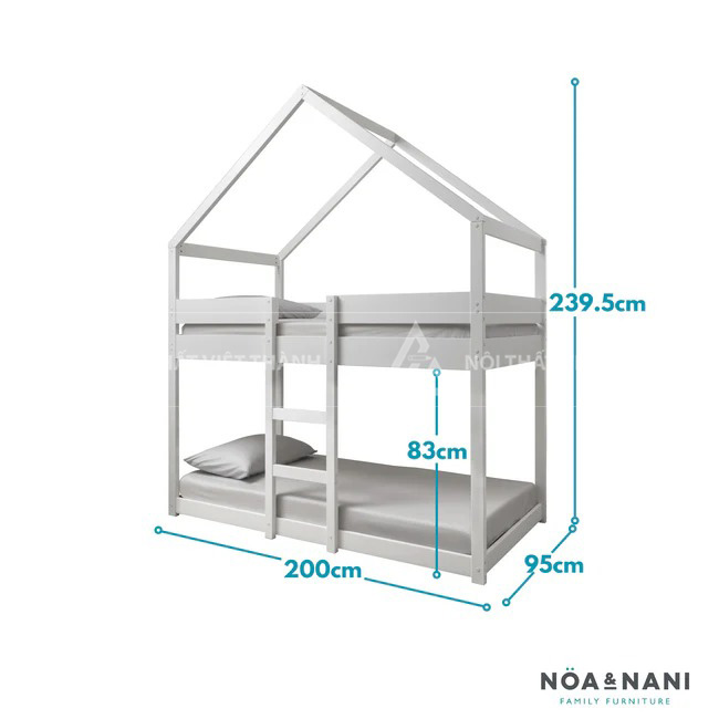 Giường Tầng Hình Ngôi Nhà Tích Hợp Không Gian Vui Chơi Sáng Tạo Cho Bé 4