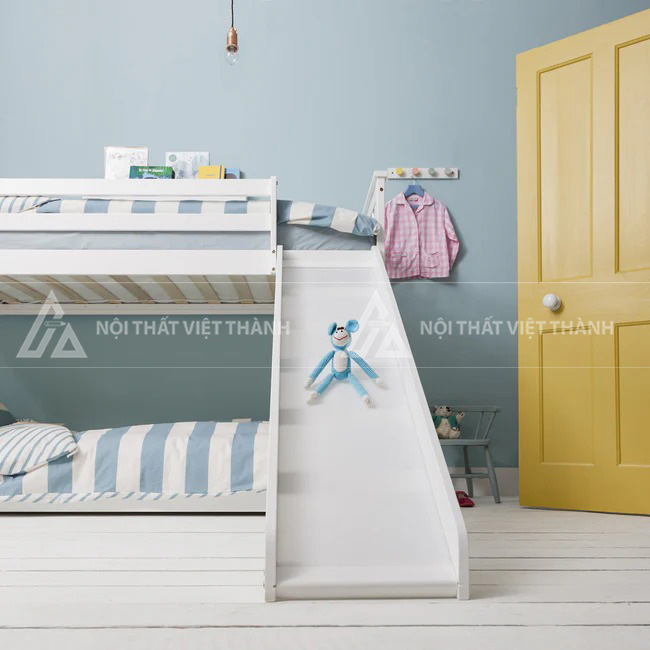 Giường Tầng Trẻ Em Thiết Kế Đa Năng Tích Hợp Cầu Trượt Và Ngăn Kéo Lưu Trữ Tối Ưu Diện Tích 5