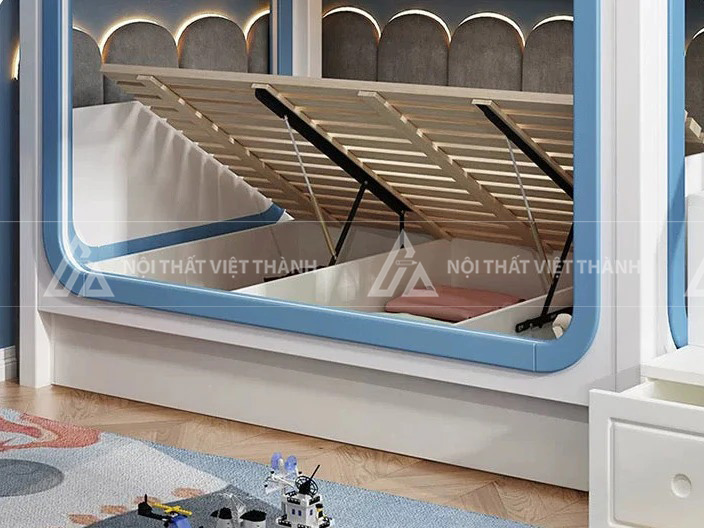 Giường Tầng Trẻ Em Hiện Đại Có Cầu Trượt Kết Hợp Cầu Thang Ngăn Kéo Và Giường Kéo Tối Ưu Diện Tích 4