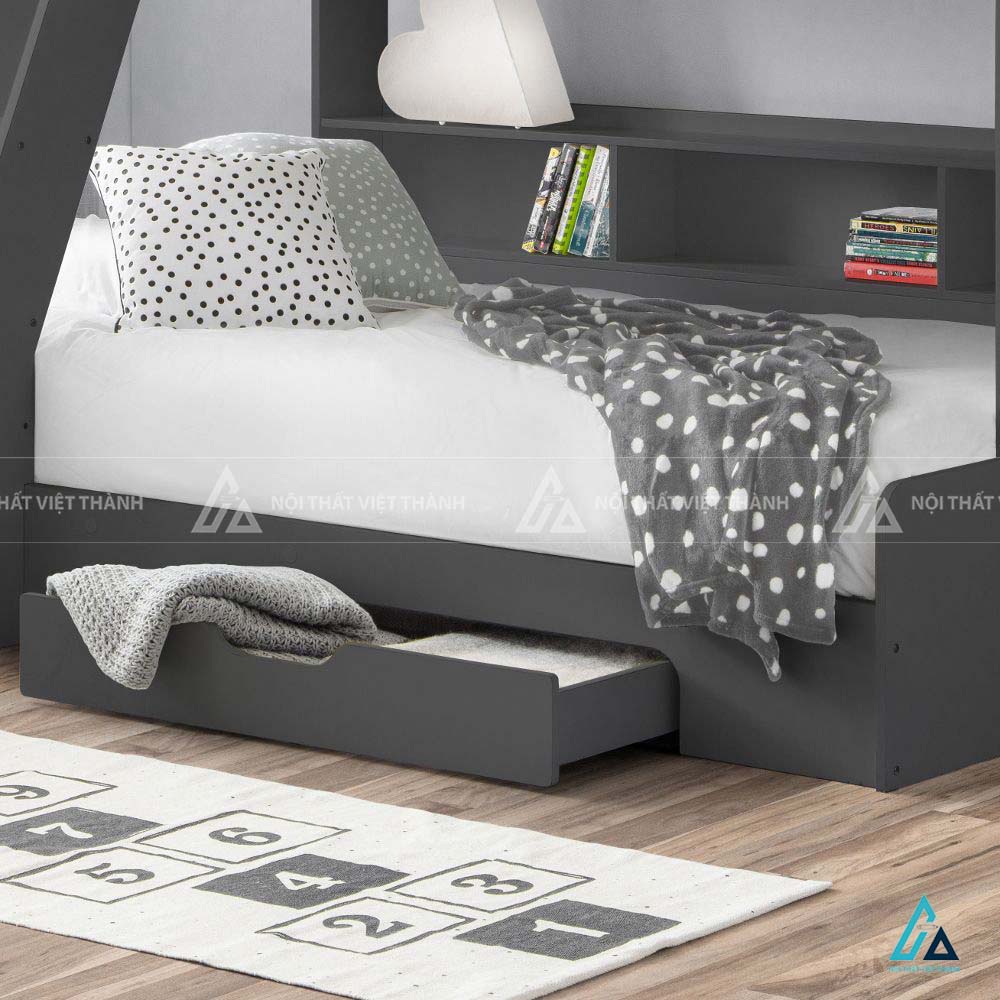 Giường Tầng Trẻ Em Đa Năng Tích Hợp Kệ Sách Đầu Giường Và Ngăn Kéo Lưu Trữ Tiện Lợi 1