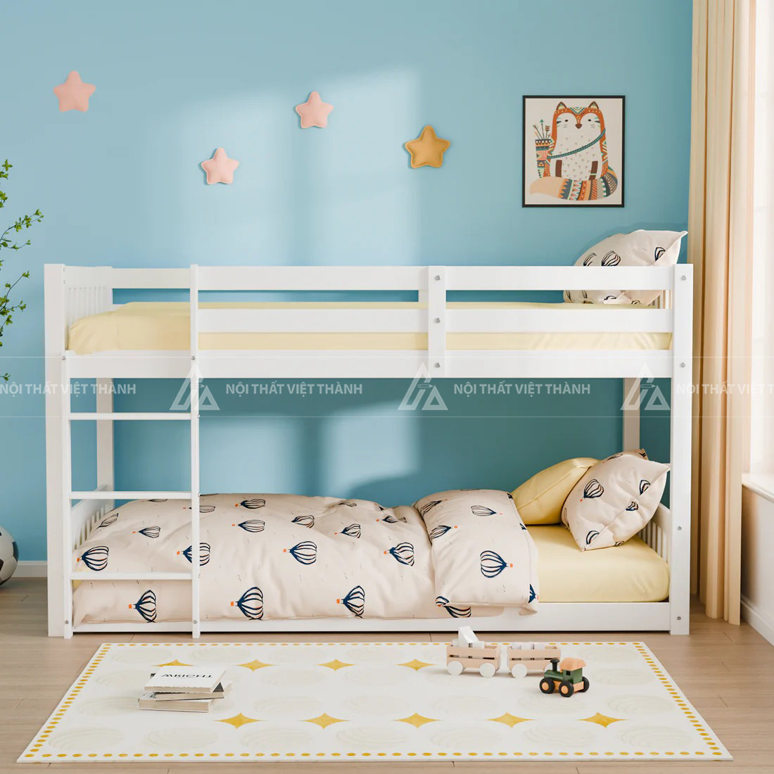 Giường Tầng Trẻ Em Thiết Kế Truyền Thống Kết Cấu Vững Chãi Tích Hợp Thang Leo Gọn Gàng 5