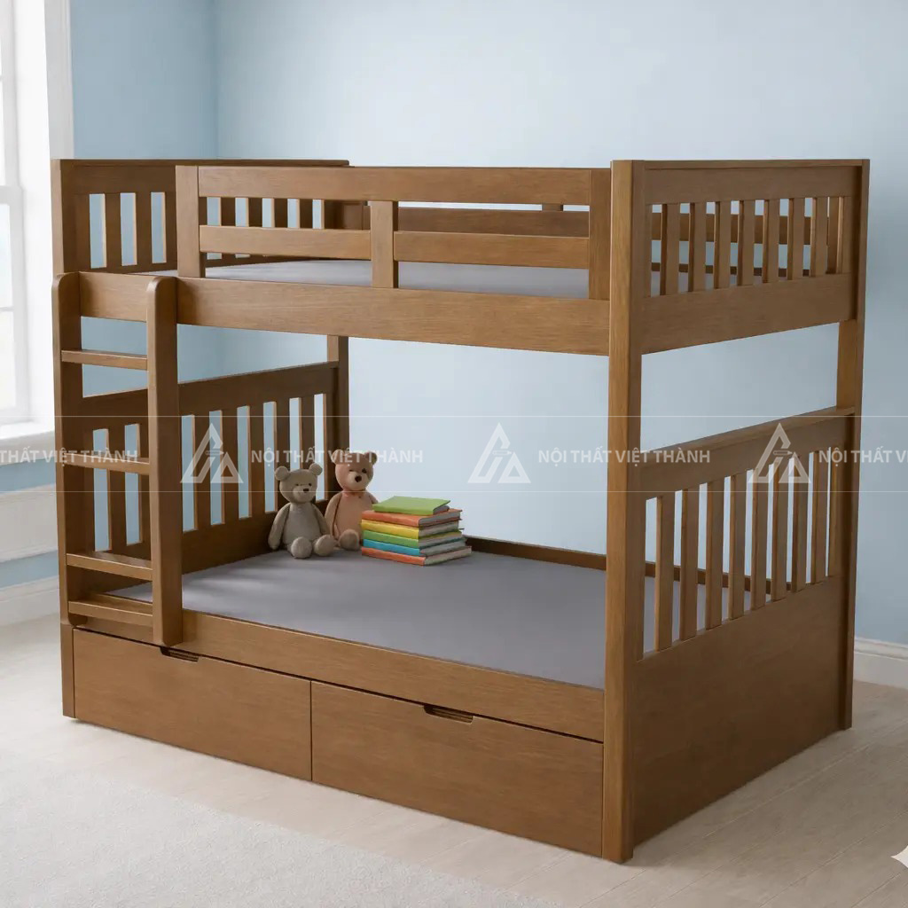 Giường Tầng Trẻ Em Đa Năng Tích Hợp Ngăn Kéo Gầm Tiện Lợi Thiết Kế Vững Chãi 5