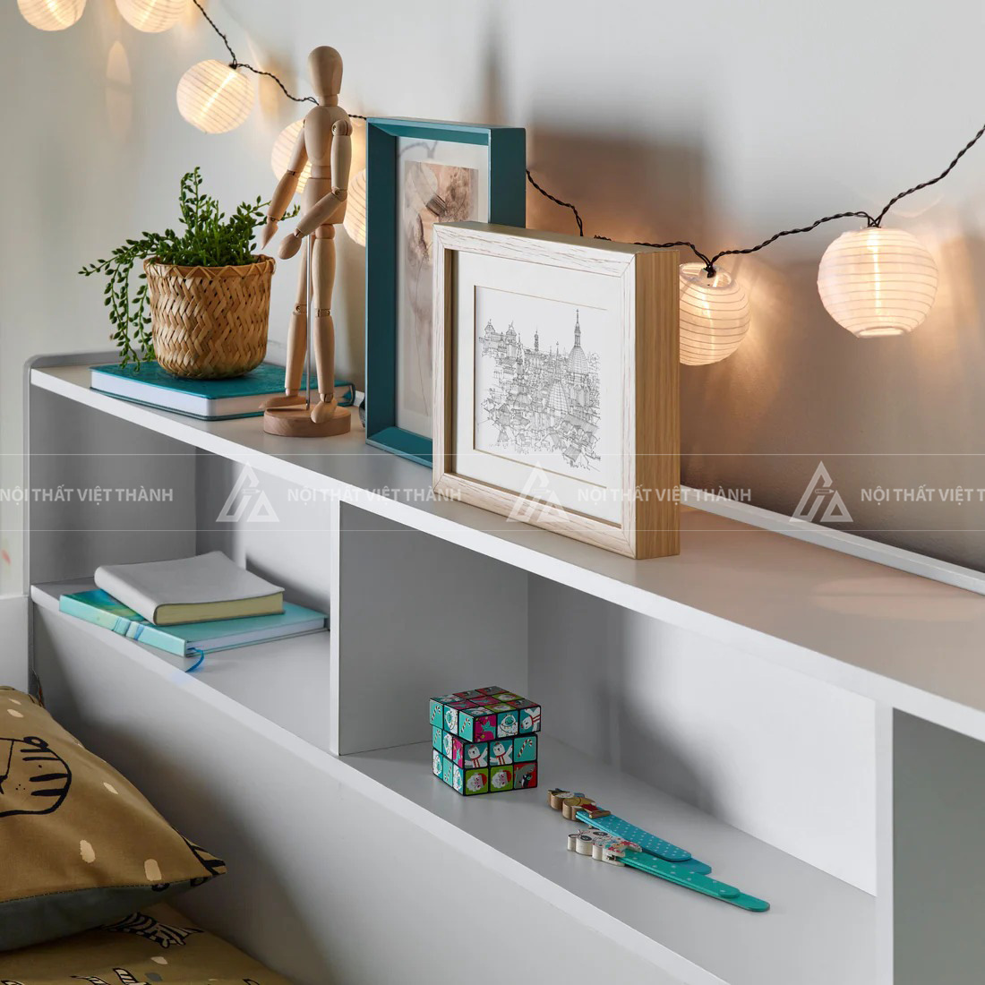 Giường Tầng Trẻ Em Thông Minh Tích Hợp Kệ Sách Và Ngăn Kéo Lưu Trữ Đa Năng 2
