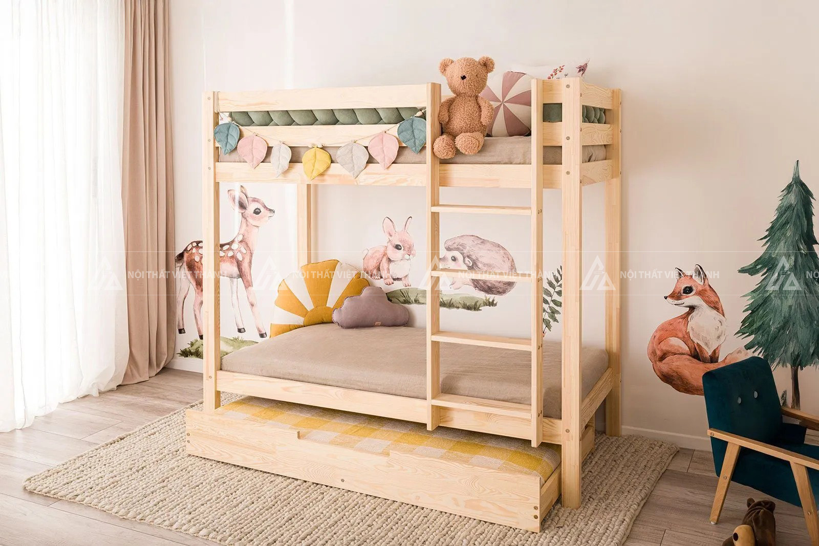 Giường Tầng Trẻ Em Tích Hợp Giường Kéo Phụ Ngầm Thông Minh 6