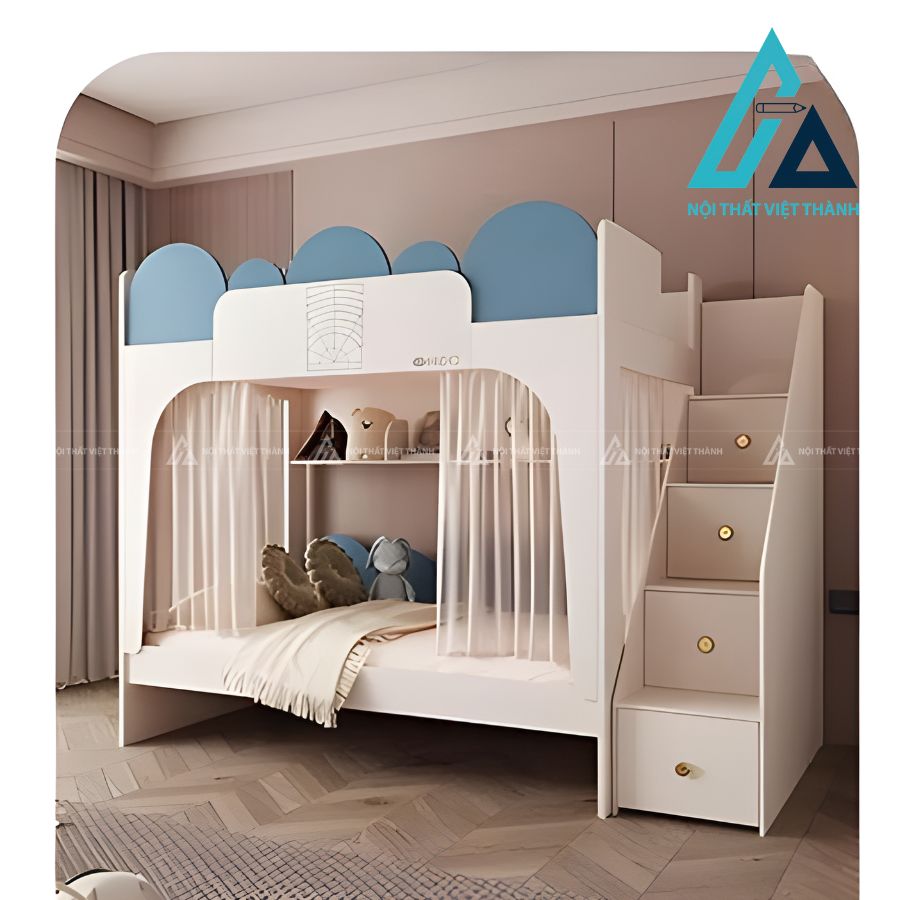 Giường tầng  trắng dễ thương