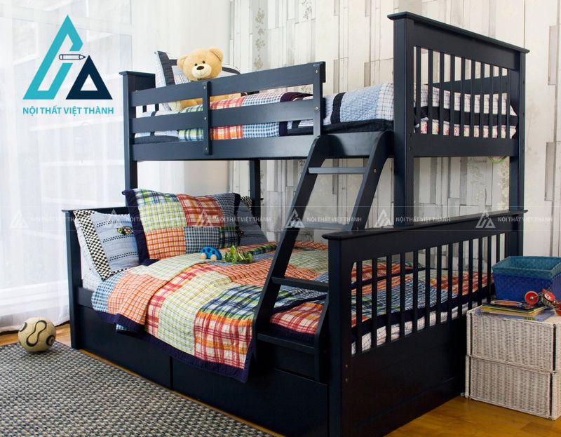 Giường tầng đen tối giản