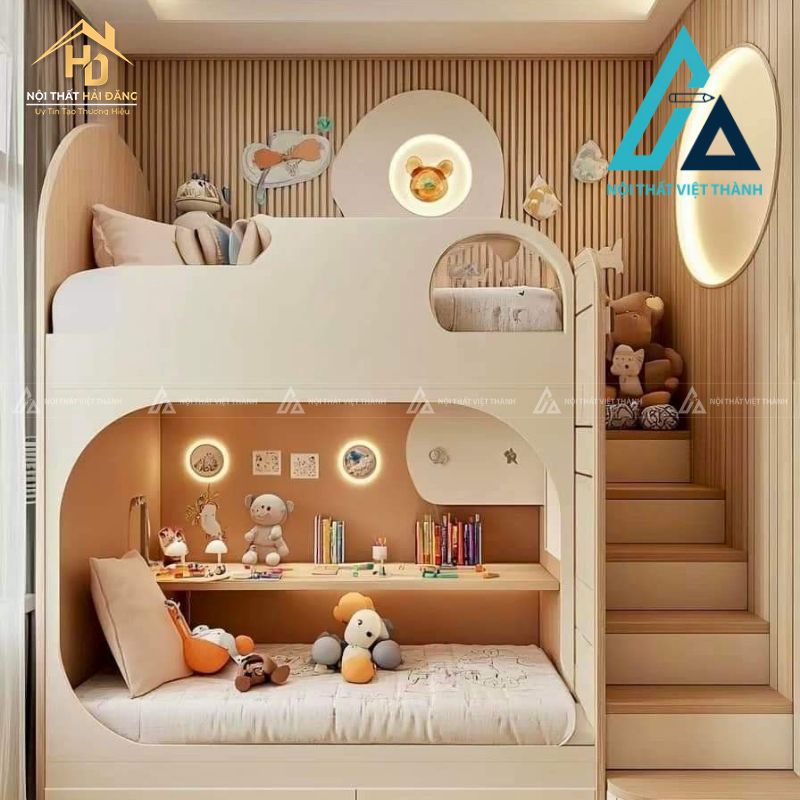 Thiết kế và thi công giường tầng trẻ em hiện đại