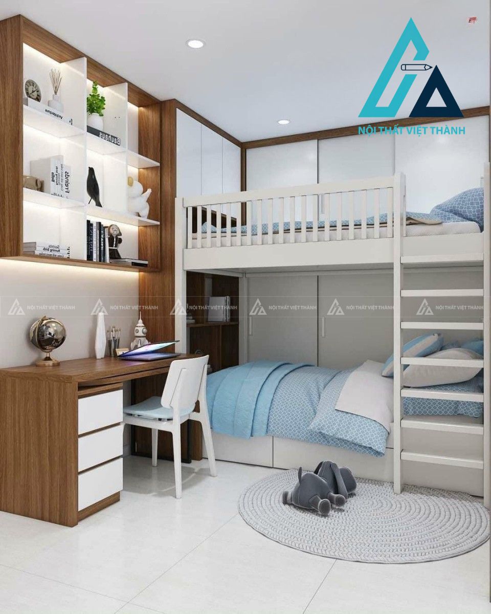 Giường tầng có kèm bàn học