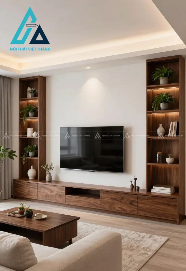 Thiết kế và thi công tủ tivi hiện đại