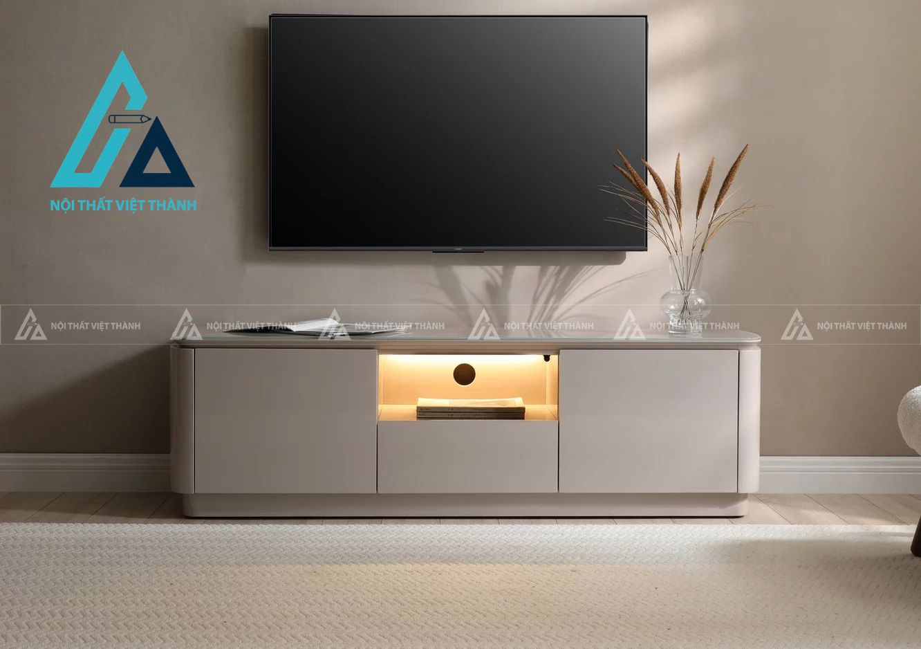 Kệ Tivi Gỗ Công Nghiệp Tối Giản Tạo Điểm Nhấn Phòng Khách