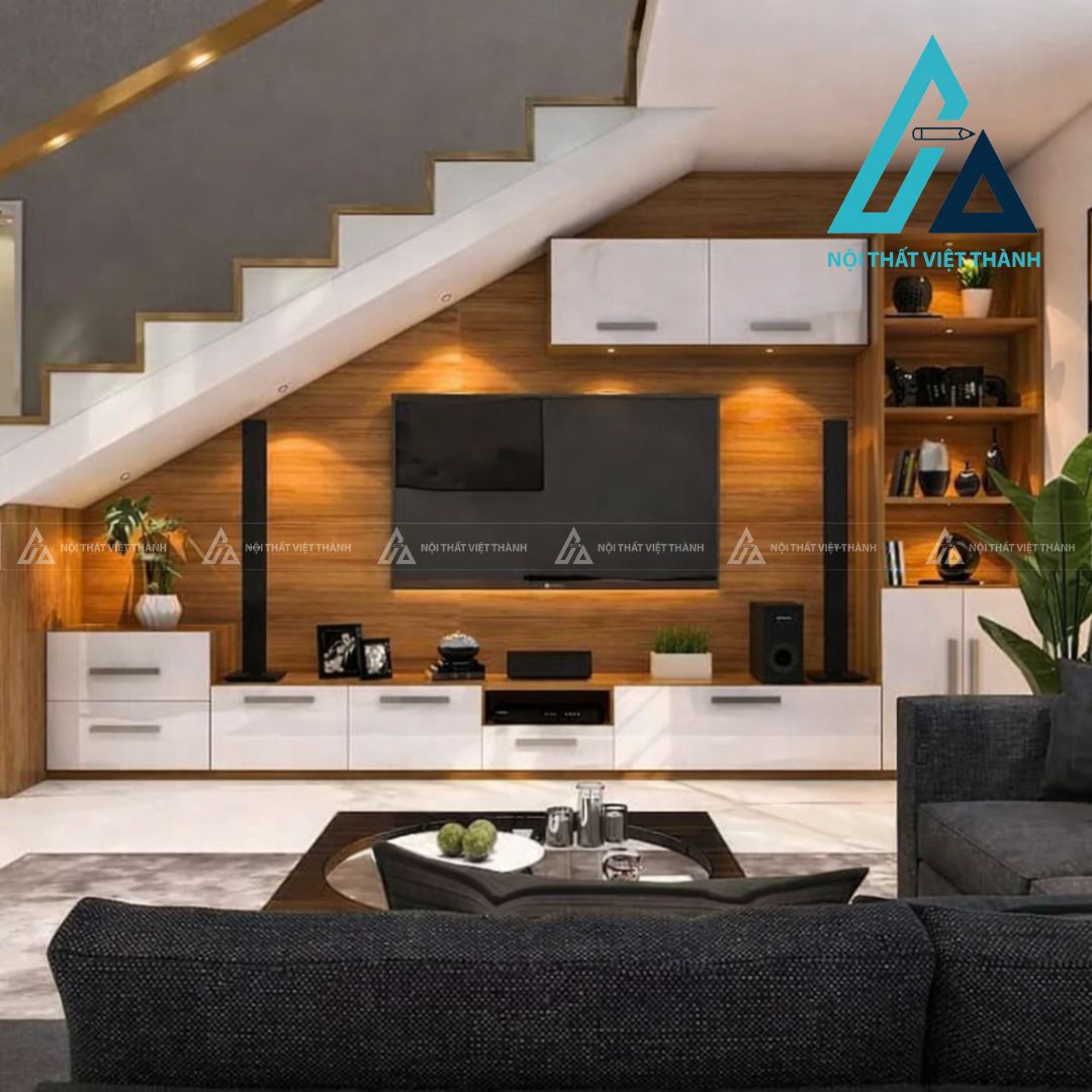 Kệ tivi gỗ công nghiệp làm từ gỗ ép có cấu trúc ổn định