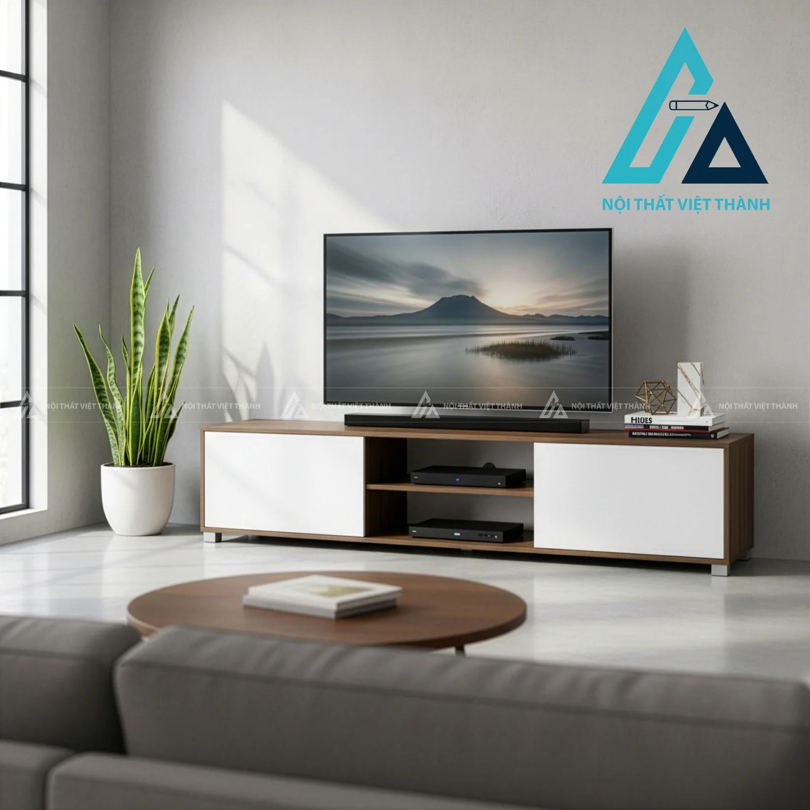 Kệ Tivi Gỗ Công Nghiệp Tông Màu Trẻ Trung Năng Động