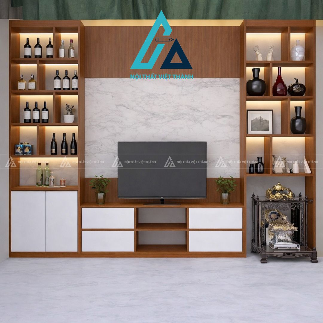 Thiết kế và thi công kệ tivi gỗ công nghiệp chuyên nghiệp