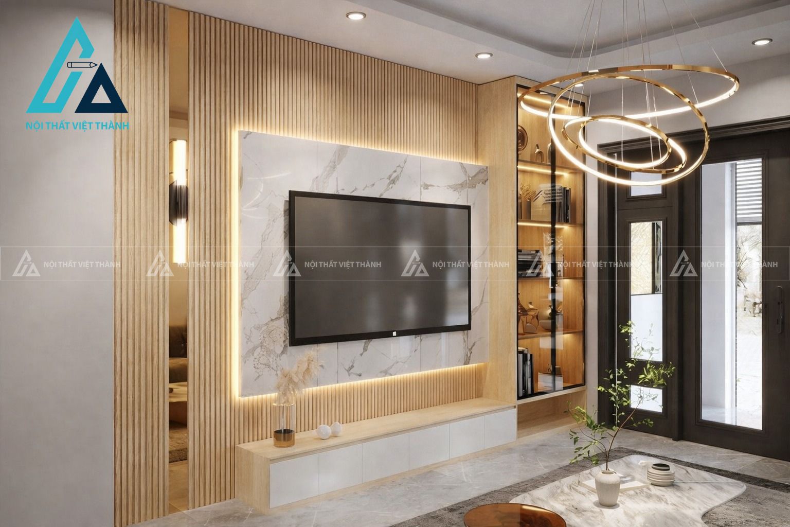 Phong cách thiết kế kệ tivi gỗ công nghiệp ngày càng đa dạng