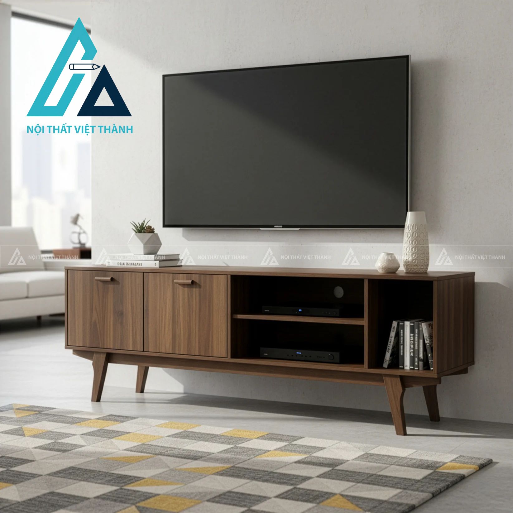 Kệ Tivi Gỗ Công Nghiệp Đẹp Thanh Lịch Cho Phòng Khách 3