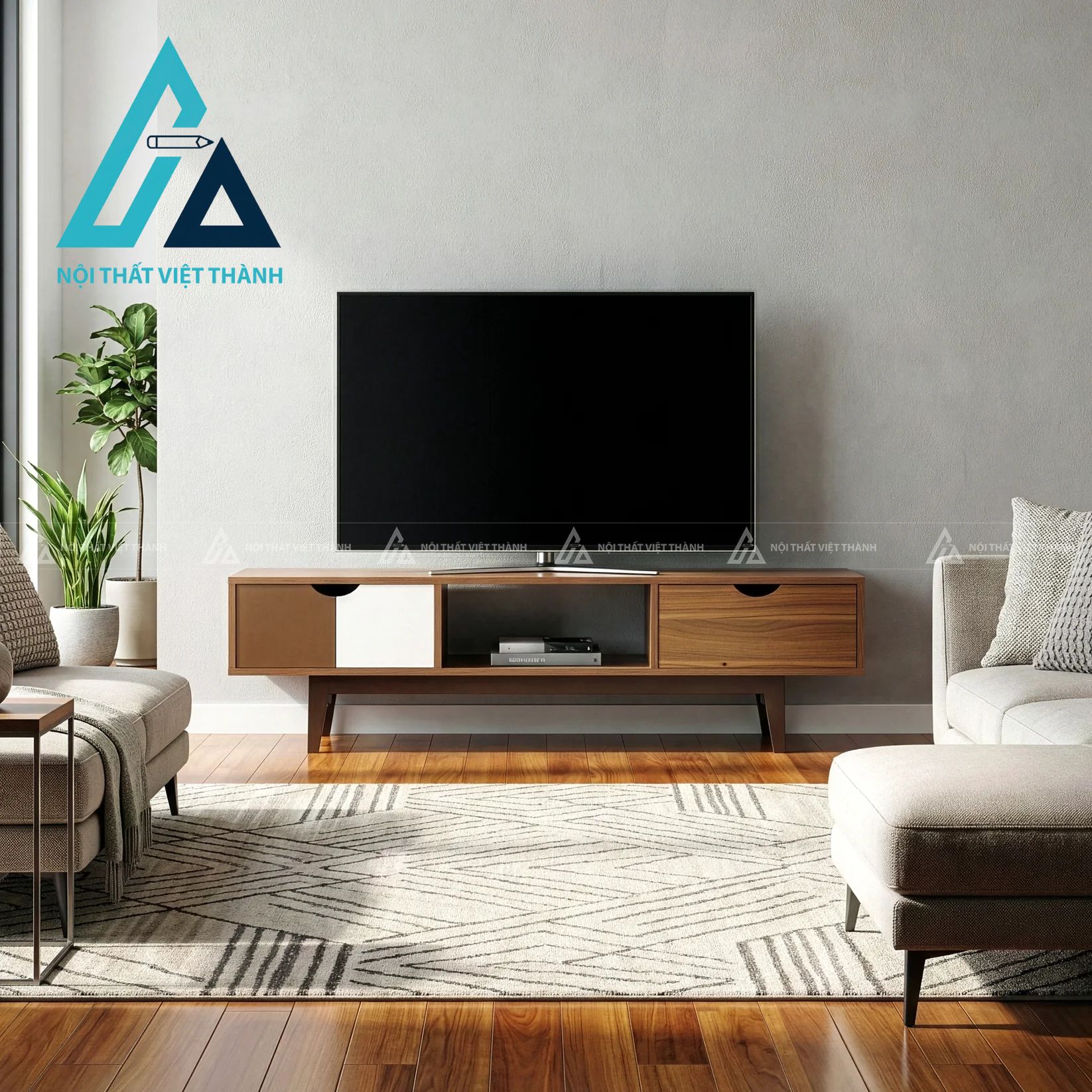 Kệ Tivi Gỗ Công Nghiệp Kiểu Dáng Thanh Thoát Dễ Phối Nội Thất