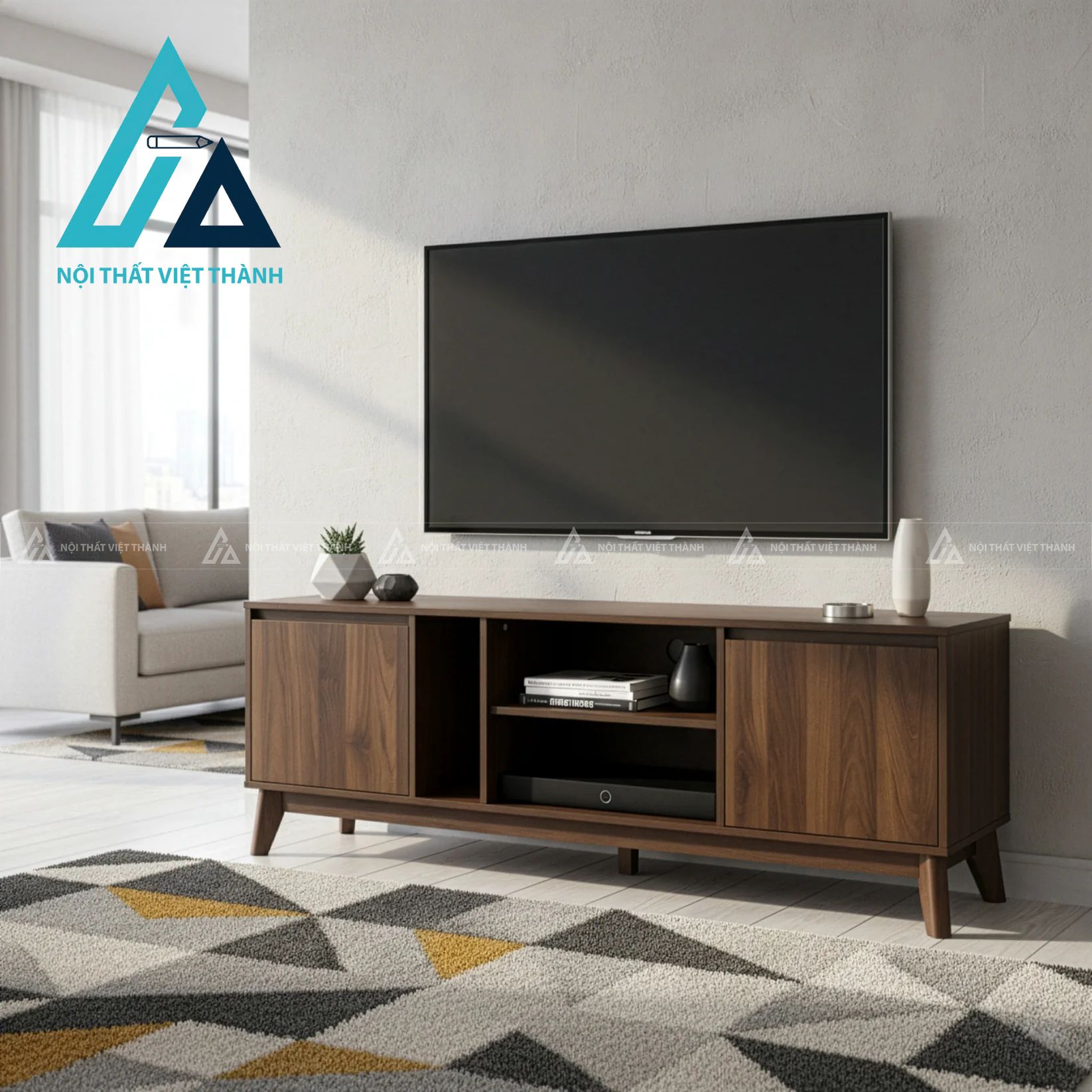 Kệ Tivi Gỗ Công Nghiệp Hiện Đại Thiết Kế Tinh Gọn 2