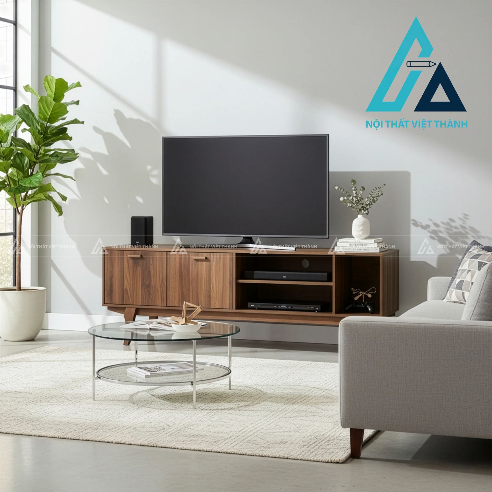 Kệ Tivi Gỗ Công Nghiệp Đẹp Thanh Lịch Cho Phòng Khách