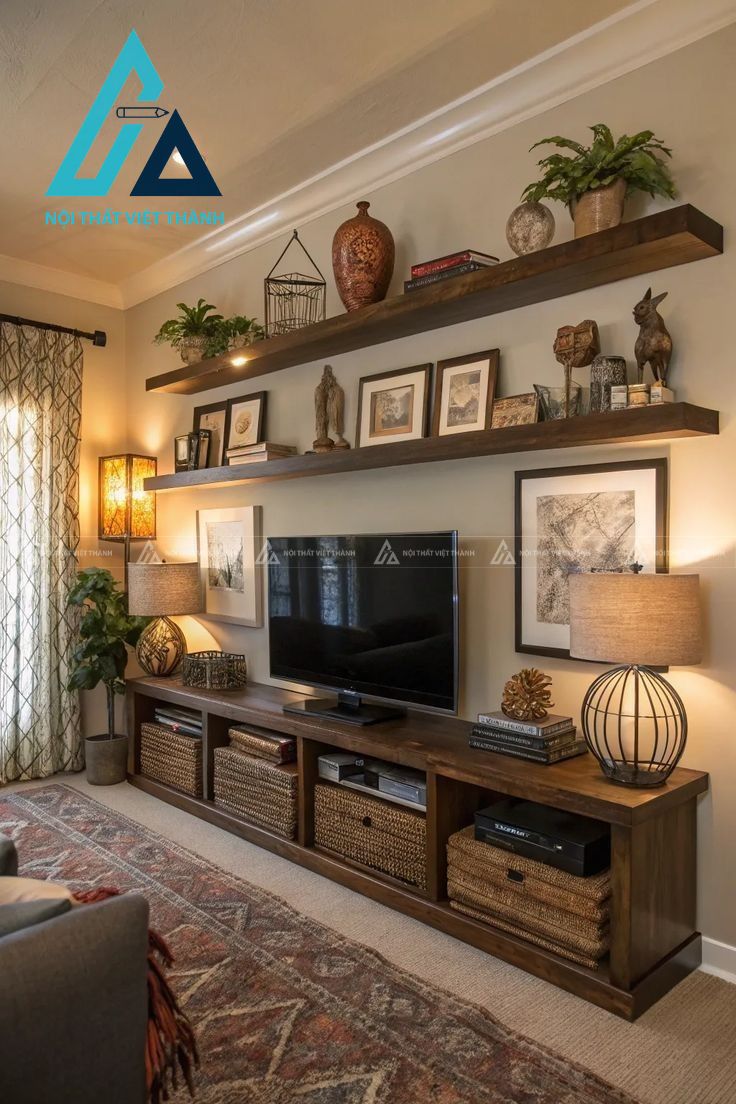 Kệ tivi gỗ tự nhiên được sản xuất từ nhiều loại gỗ khác nhau