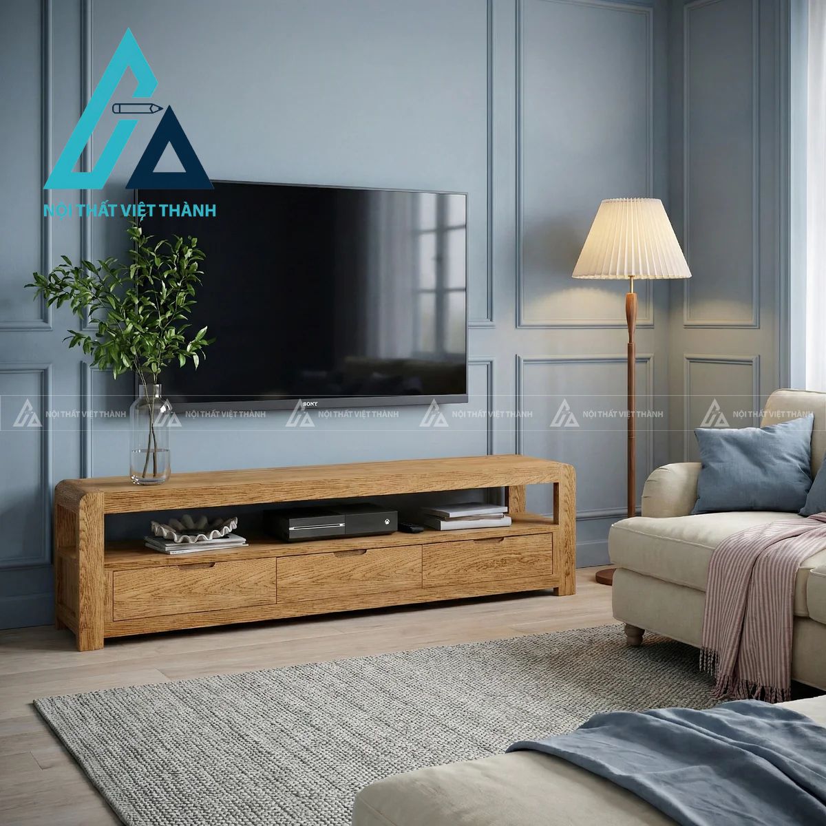 Kệ Tivi Gỗ Tự Nhiên Sang Trọng Tinh Tế Cho Phòng Khách