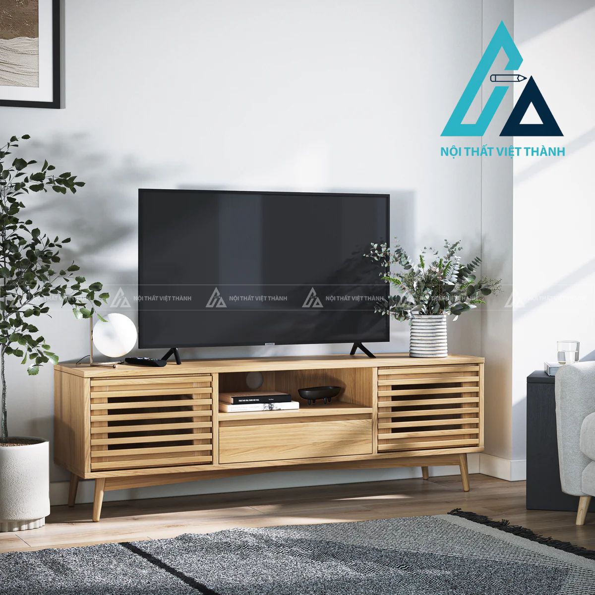 Kệ Tivi Gỗ Tự Nhiên Phong Cách Tối Giản Hiện Đại