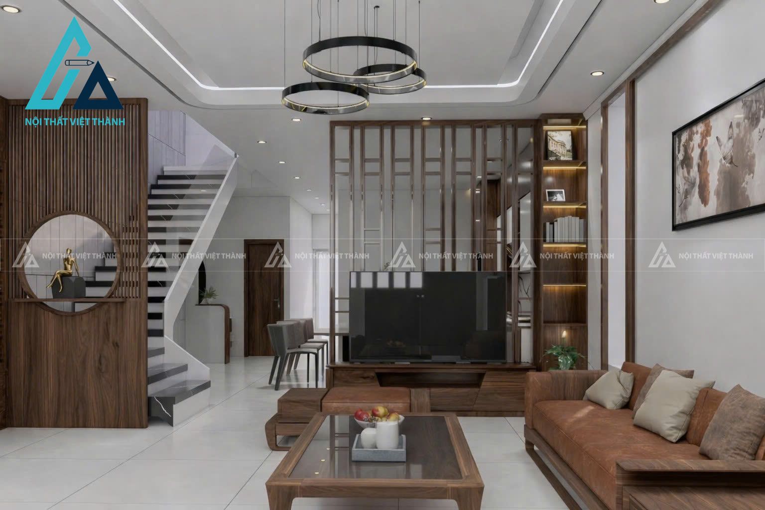 Không gian trở nên ấm cúng hơn khi sử dụng kệ tivi cổ điển