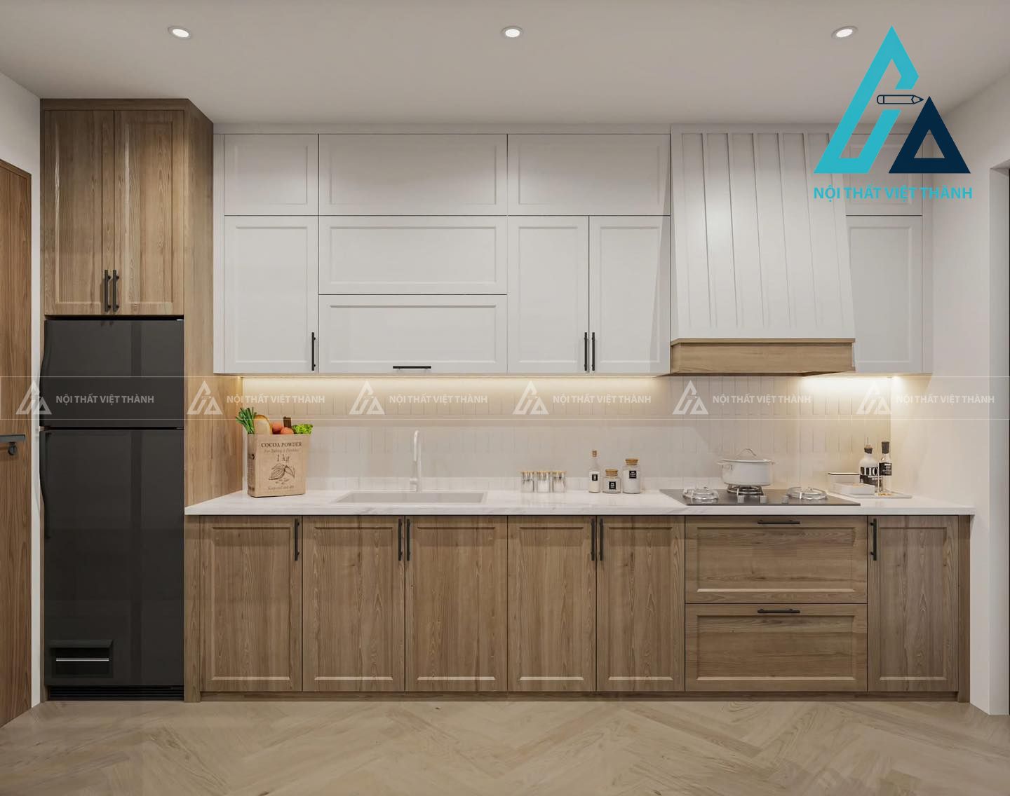 Thi công nội thất nhà bếp đúng tiến độ