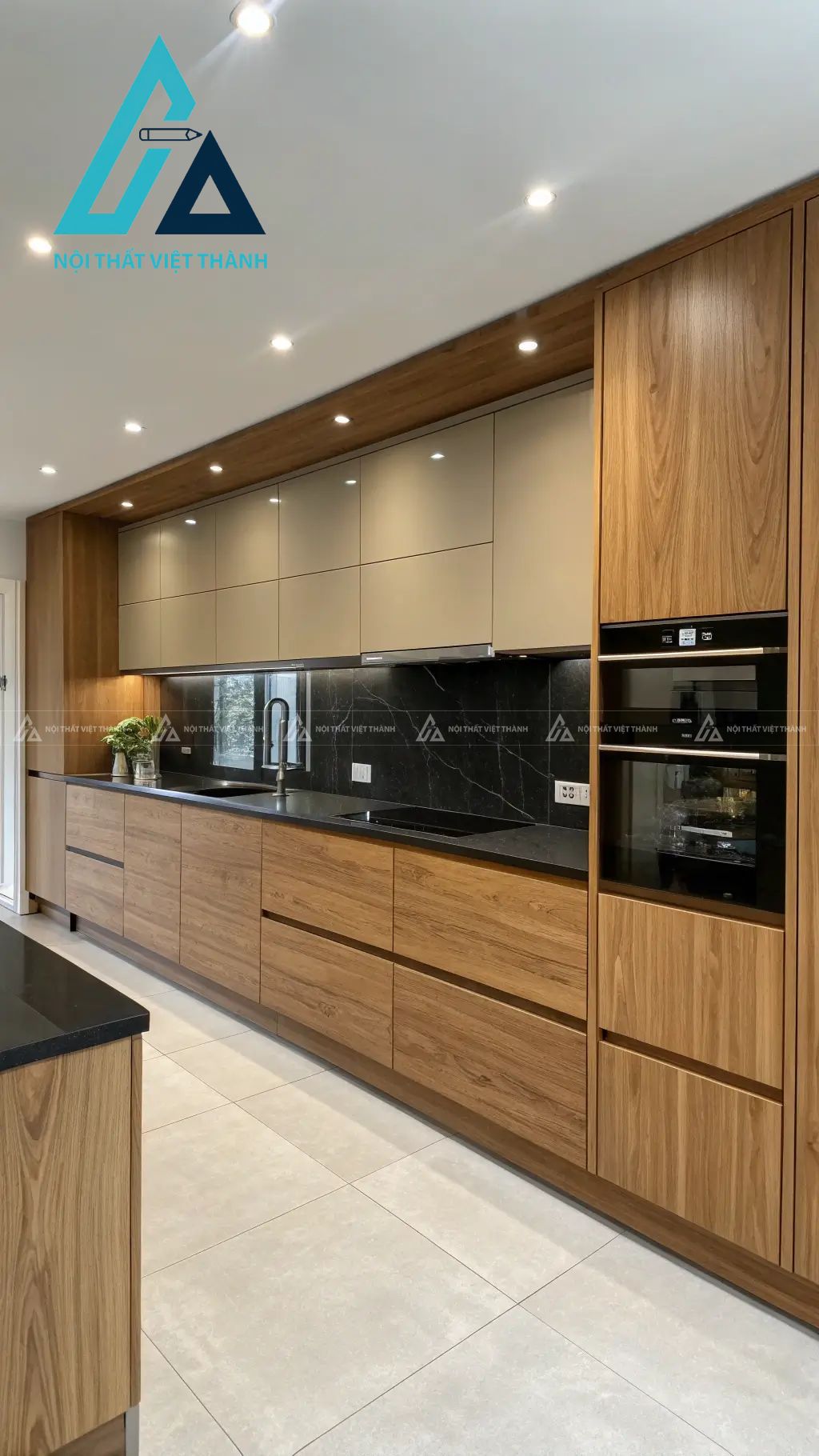 Tủ bếp gỗ công nghiệp