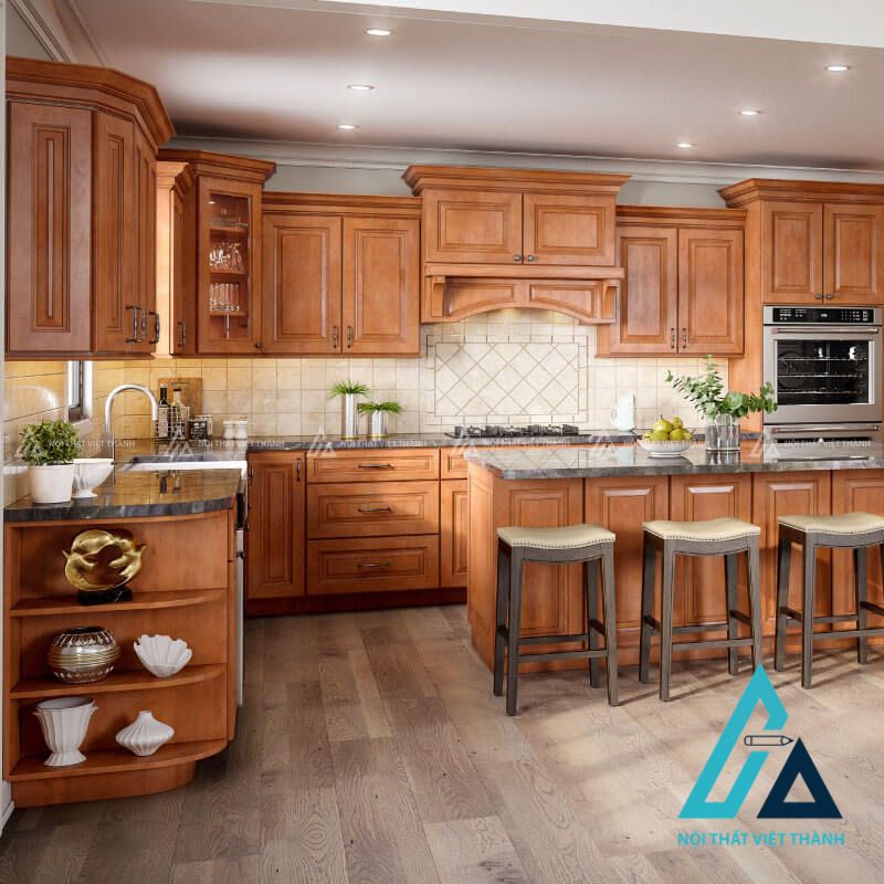 Tủ bếp gỗ tự nhiên