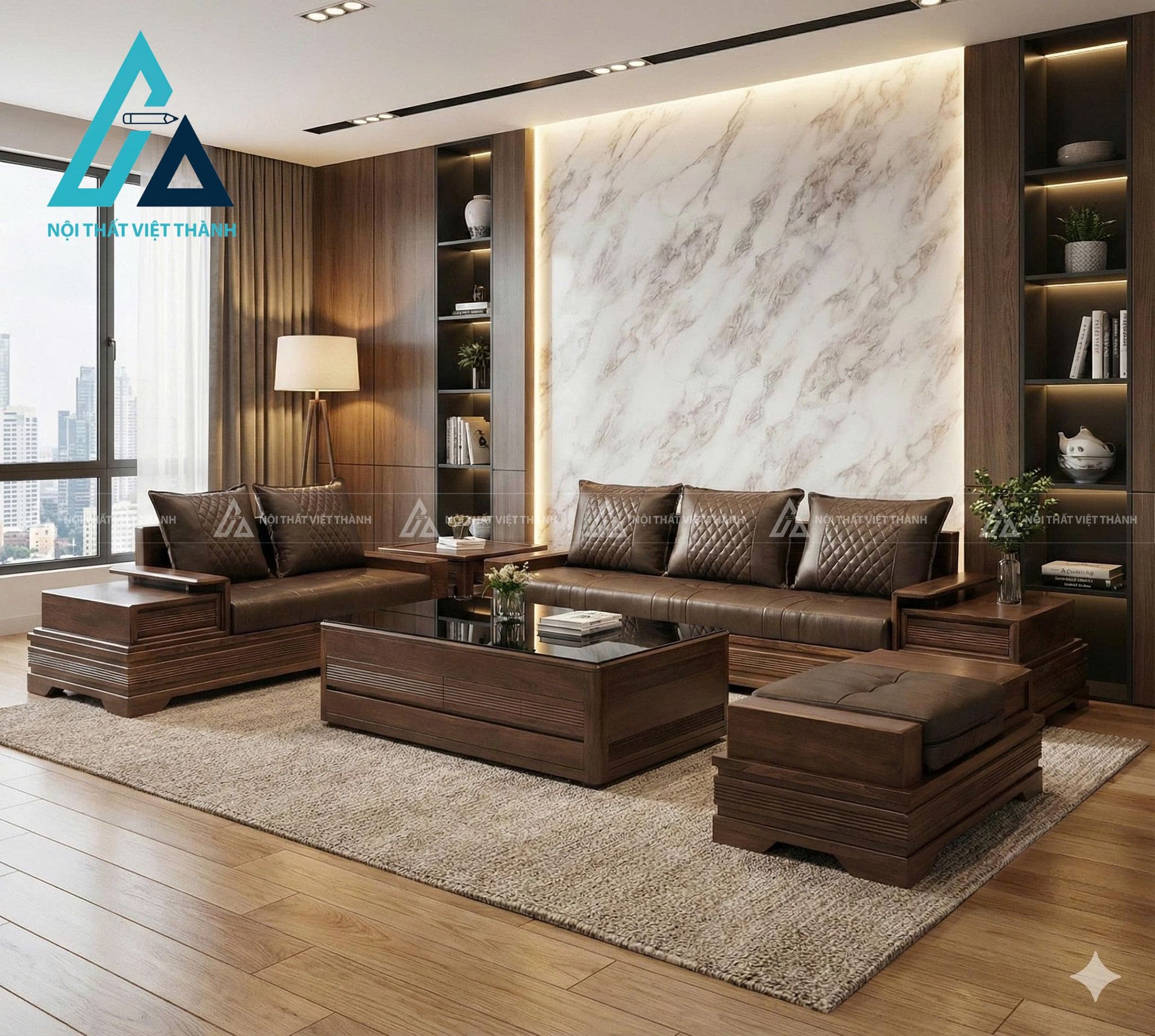 Nội thất phòng khách nhà phố truyền thống