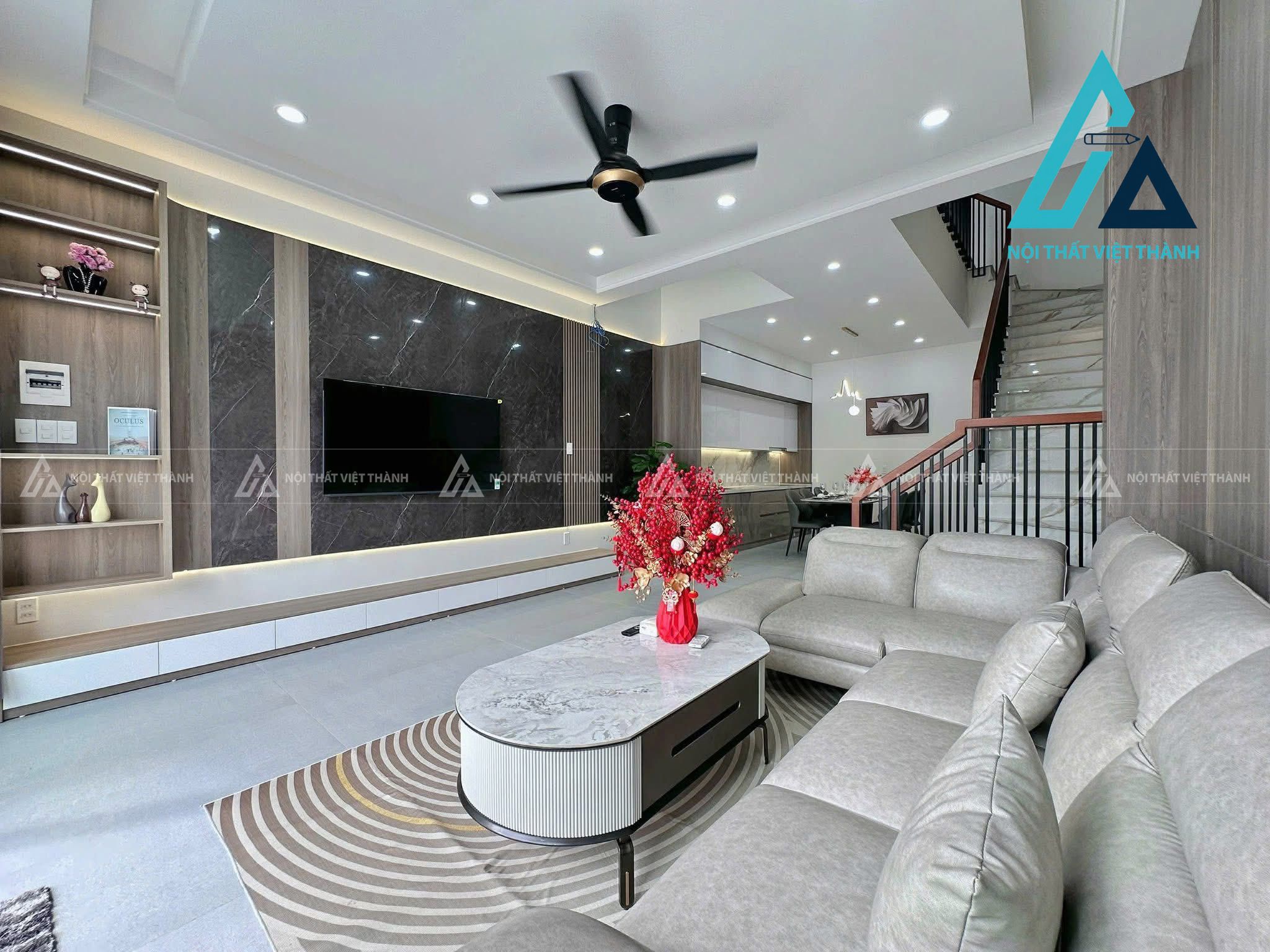 Nội thất phòng khách nhà phố trẻ trung