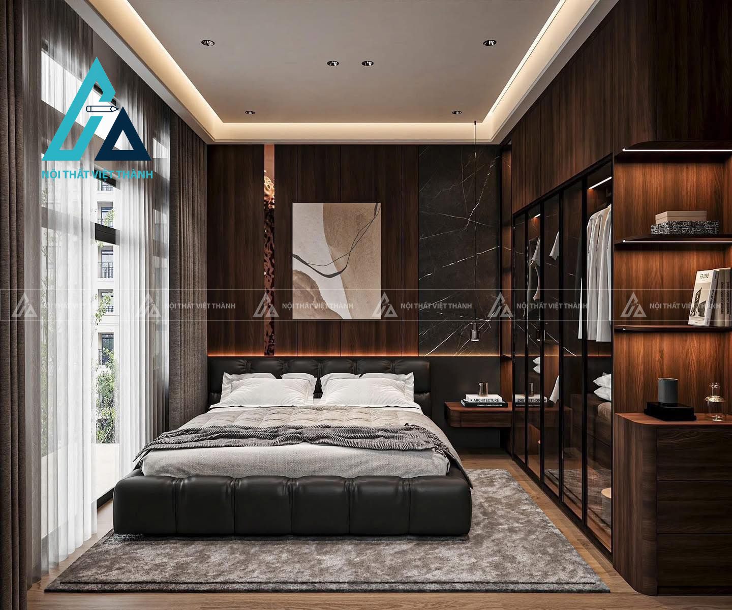 Nội thất phòng ngủ tone trầm