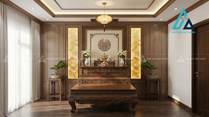 Phòng thờ gỗ tự nhiên