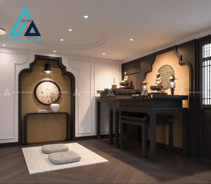 Thiết kế và thi công nội thất phòng thờ trang nghiêm