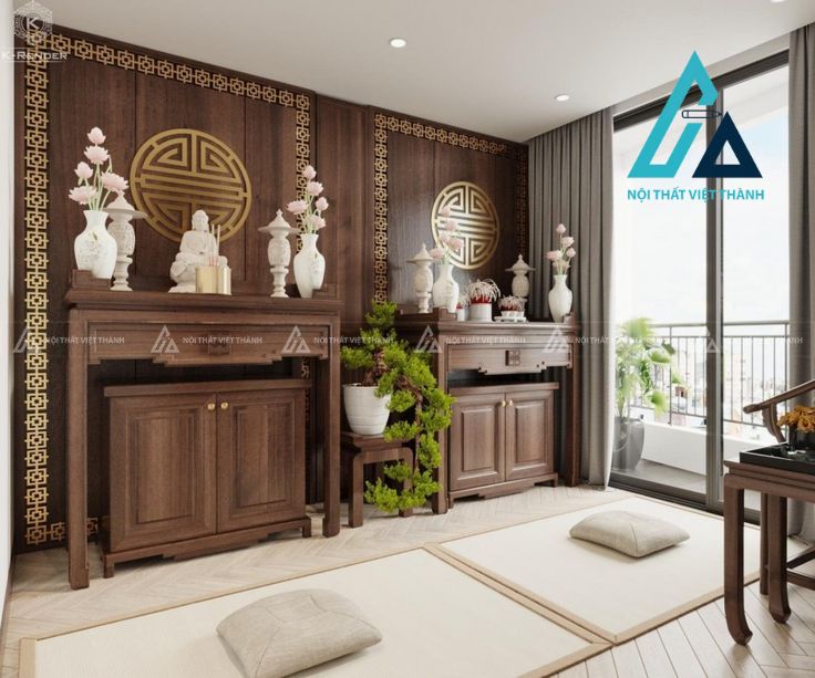 Thiết kế và thi công nội thất phòng thờ cho chung cư