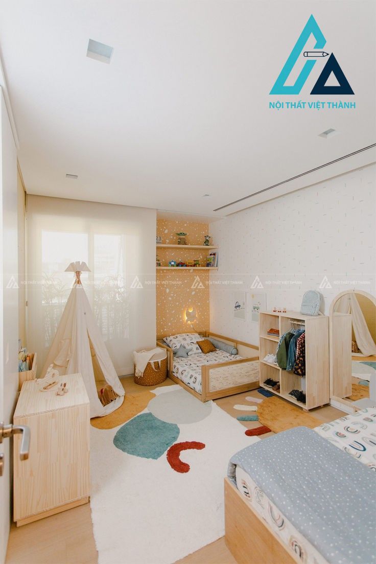 Nội thất trẻ em kết hợp nghỉ ngơi và vui chơi