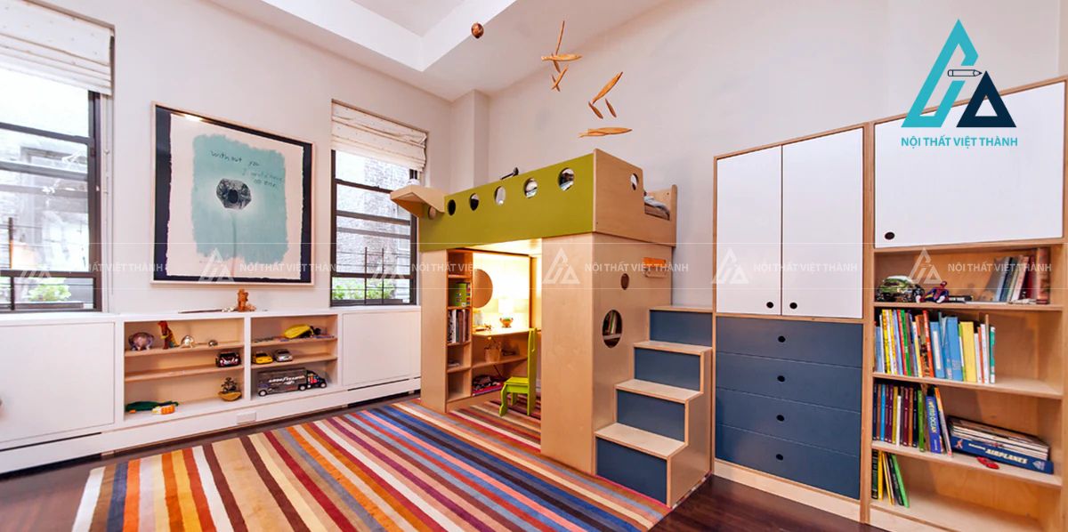 Kết hợp tủ quần áo cho trẻ