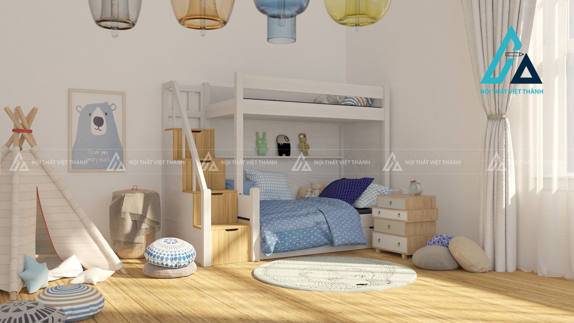 Nội thất trẻ em tone be- vàng