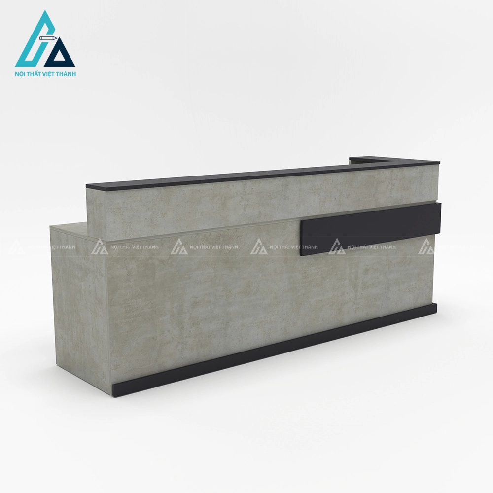 Quầy lễ tân gỗ màu xi măng chống ẩm cao cấp