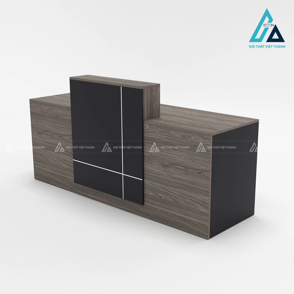Quầy lễ tân văn phòng gỗ phối đen sang trọng 2