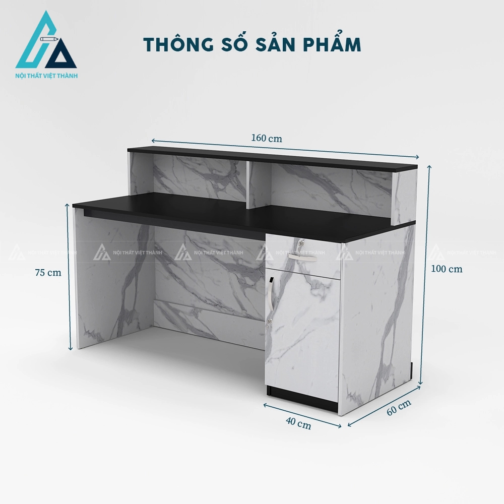 Quầy tiếp tân hiện đại phối màu đối lập sang trọng 3
