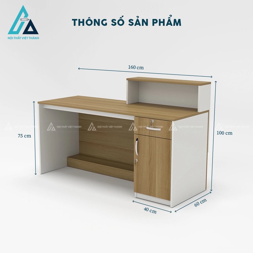 Quầy tiếp tân thiết kế cách điệu mảng màu đối lập 3