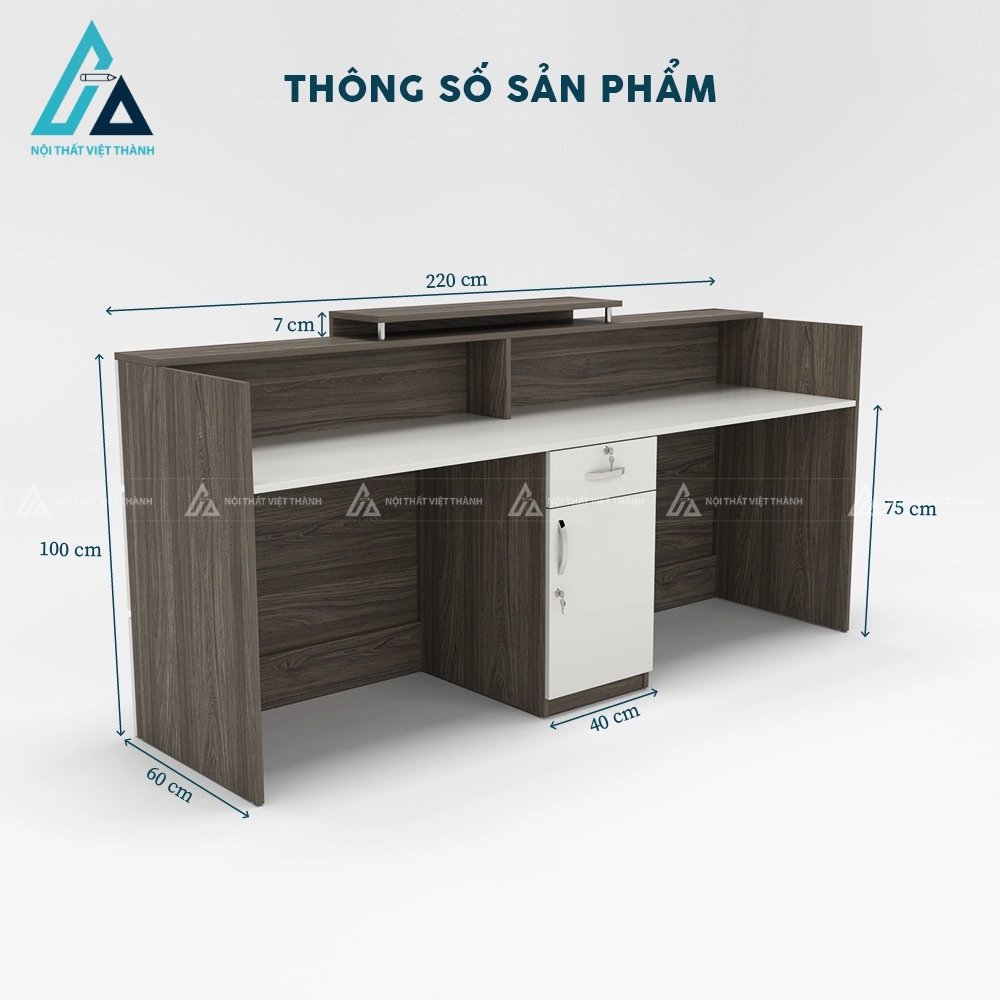 Quầy lễ tân thiết kế hiện đại có ngăn kéo và tủ lưu trữ 3